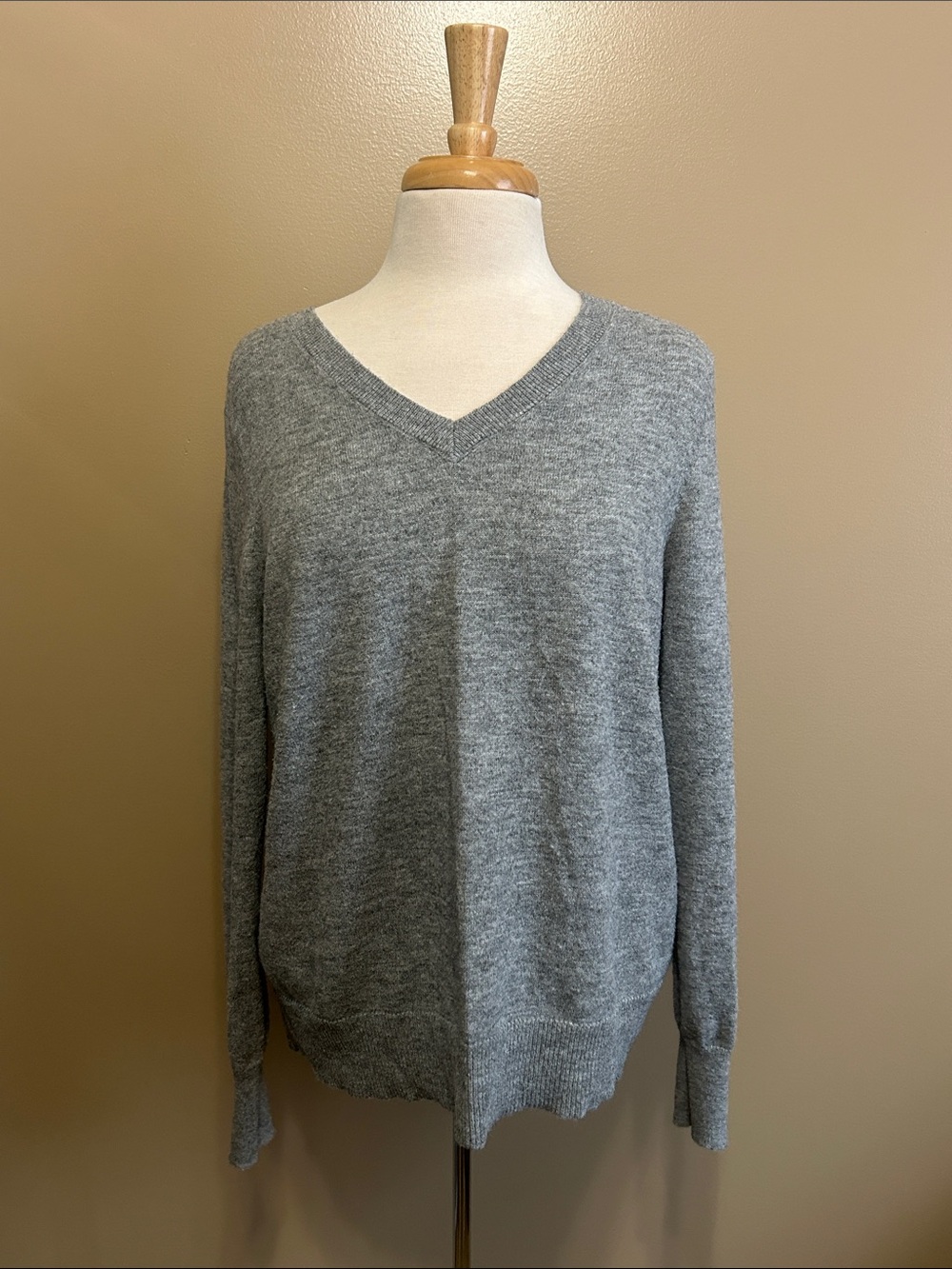 Pulse V-Neck Sweater in Grey